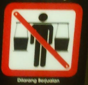 Unique Signs On Indonesia Commuter Train